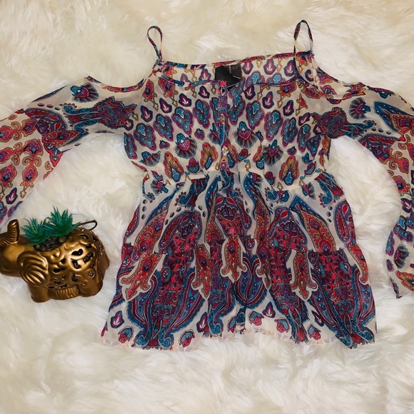 NWOT Moon collection paisley boho blouse - Picture 2 of 8